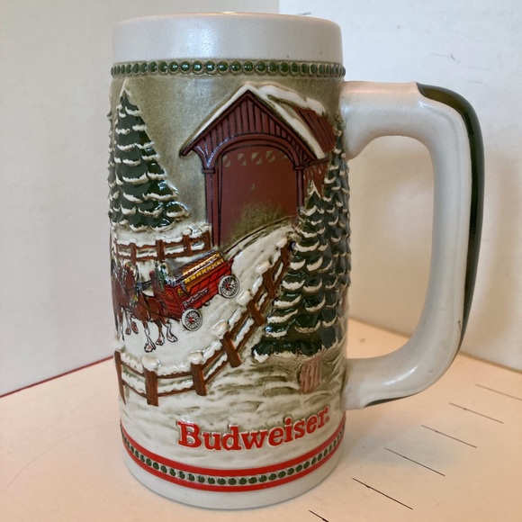 Budweiser Dining Vintage Budweiser 984 Christmas Beer Stein Poshmark